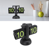 Darrahopens Home & Garden > Decor > Clocks European Style Retro Digital Flip Down Clock 304 Stainless Steel Auto Mechanical Digital Flip Desk Clock for Home Livingroom 12 Hours Black Frame Green Number In Australia - Darrahopens