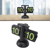 Darrahopens Home & Garden > Decor > Clocks European Style Retro Digital Flip Down Clock 304 Stainless Steel Auto Mechanical Digital Flip Desk Clock for Home Livingroom 12 Hours Black Frame Green Number In Australia - Darrahopens