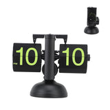 Darrahopens Home & Garden > Decor > Clocks European Style Retro Digital Flip Down Clock 304 Stainless Steel Auto Mechanical Digital Flip Desk Clock for Home Livingroom 12 Hours Black Frame Green Number In Australia - Darrahopens