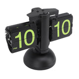 Darrahopens Home & Garden > Decor > Clocks European Style Retro Digital Flip Down Clock 304 Stainless Steel Auto Mechanical Digital Flip Desk Clock for Home Livingroom 12 Hours Black Frame Green Number In Australia - Darrahopens