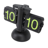 Darrahopens Home & Garden > Decor > Clocks European Style Retro Digital Flip Down Clock 304 Stainless Steel Auto Mechanical Digital Flip Desk Clock for Home Livingroom 12 Hours Black Frame Green Number In Australia - Darrahopens