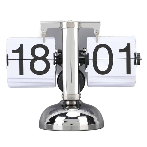 Darrahopens Home & Garden > Decor > Clocks Flip Clock Large Number Battery Powered 304 Stainless Steel Tabletop Retro Flip Clock for Home Office 24 Hours White Page In Australia - Darrahopens
