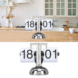 Darrahopens Home & Garden > Decor > Clocks Flip Clock Large Number Battery Powered 304 Stainless Steel Tabletop Retro Flip Clock for Home Office 24 Hours White Page In Australia - Darrahopens