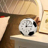 Darrahopens Home & Garden > Decor > Clocks Football Alarm Clock - Silent Non-Ticking Desk Clock | Kids Bedside Clock | Cute football design, easy-to-read analog display, perfect for kids' bedrooms, great birthday gift for boys and girls - White