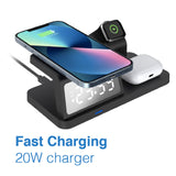 Darrahopens Home & Garden > Decor > Clocks Laser 3-in-1 Wireless Charging Station with Alarm Clock - Black