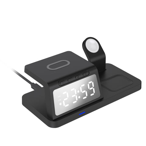 Darrahopens Home & Garden > Decor > Clocks Laser 3-in-1 Wireless Charging Station with Alarm Clock - Black