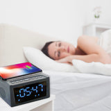 Darrahopens Home & Garden > Decor > Clocks Laser Alarm Clock with Wireless Charging & Bluetooth