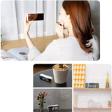 Darrahopens Home & Garden > Decor > Clocks LED Mirror Desk Clock with Snooze Function & Temperature Display Digital Alarm Clock, Large LED Display Mirror Clock with Snooze, Adjustable Brightness, Suitable for Home Bedroom Living Room Office Travel (White)
