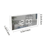 Darrahopens Home & Garden > Decor > Clocks LED Mirror Desk Clock with Snooze Function & Temperature Display Digital Alarm Clock, Large LED Display Mirror Clock with Snooze, Adjustable Brightness, Suitable for Home Bedroom Living Room Office Travel (White)