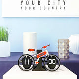 Darrahopens Home & Garden > Decor > Clocks Modern Bicycle Flip Clock – Creative Mechanical Desk Timepiece with Dual Rotating Wheels, Retro Design for Home Office Decor, Compact Size (Red)