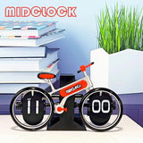 Darrahopens Home & Garden > Decor > Clocks Modern Bicycle Flip Clock – Creative Mechanical Desk Timepiece with Dual Rotating Wheels, Retro Design for Home Office Decor, Compact Size (Red)