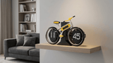 Darrahopens Home & Garden > Decor > Clocks Modern Bicycle Flip Clock – Creative Mechanical Desk Timepiece with Dual Rotating Wheels, Retro Design for Home Office Decor, Compact Size (Yellow)