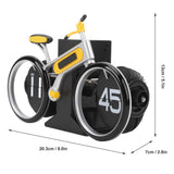 Darrahopens Home & Garden > Decor > Clocks Modern Bicycle Flip Clock – Creative Mechanical Desk Timepiece with Dual Rotating Wheels, Retro Design for Home Office Decor, Compact Size (Yellow)