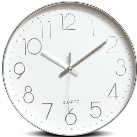 Darrahopens Home & Garden > Decor > Clocks Modern Silent Wall Clock 30 cm Silver Minimalist Quartz Movement