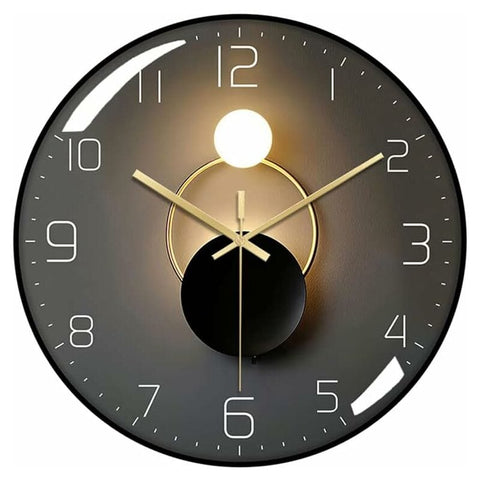 Darrahopens Home & Garden > Decor > Clocks Modern Silent Wall Clock, 30Cm Diameter ROund Digital Quartz Wall Clock, Suitable For Living ROom, Office, Bedroom,