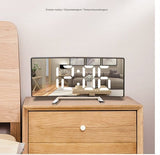 Darrahopens Home & Garden > Decor > Clocks Multifunctional electronic alarm clock with light effect - Creative large screen - Curved LED light - Digital home mirror - Clock decoration - Black casing, white light