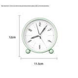 Darrahopens Home & Garden > Decor > Clocks Nightlight Alarm Clock 4.5" Round Silent Alarm Clock Bedside Desk Non-Ticking Travel Clock Battery Operated Green(Battery Include)