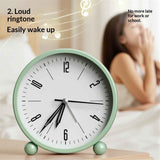 Darrahopens Home & Garden > Decor > Clocks Nightlight Alarm Clock 4.5" Round Silent Alarm Clock Bedside Desk Non-Ticking Travel Clock Battery Operated Green(Battery Include)