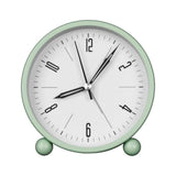 Darrahopens Home & Garden > Decor > Clocks Nightlight Alarm Clock 4.5" Round Silent Alarm Clock Bedside Desk Non-Ticking Travel Clock Battery Operated Green(Battery Include)