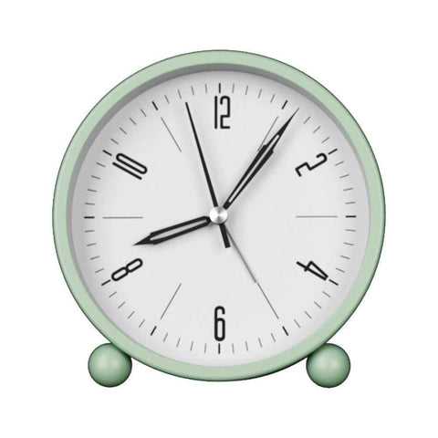 Darrahopens Home & Garden > Decor > Clocks Nightlight Alarm Clock 4.5" Round Silent Alarm Clock Bedside Desk Non-Ticking Travel Clock Battery Operated Green(Battery Include)