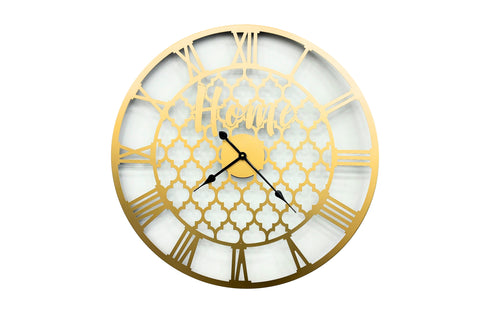 Darrahopens Home & Garden > Decor > Clocks Quatrefoil 80cm Wall Clock -Gold
