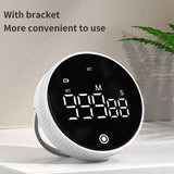 Darrahopens Home & Garden > Decor > Clocks Rotating Digital Kitchen Timer, 999-Minute LED Display Timer with Magnetic Back & Stand, Type-C, for Studying and Exercising—Black