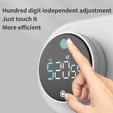 Darrahopens Home & Garden > Decor > Clocks Rotating Digital Kitchen Timer, 999-Minute LED Display Timer with Magnetic Back & Stand, Type-C, for Studying and Exercising—White
