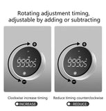 Darrahopens Home & Garden > Decor > Clocks Rotating Digital Kitchen Timer, 999-Minute LED Display Timer with Magnetic Back & Stand, Type-C, for Studying and Exercising—White