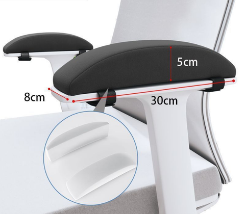 Darrahopens Home & Garden > Decor > Cushions & Throws 1 Pair of Memory Foam Chair Armrest Pads - Ergonomic Elbow Support Cushions - Soft Plush Cover with Anti-Slip Straps for Office & Gaming Chairs (Black)