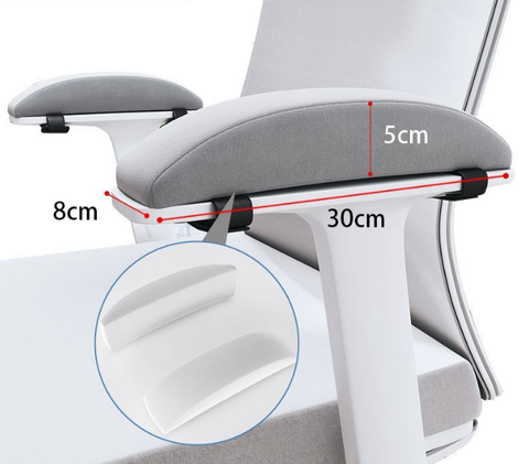 Darrahopens Home & Garden > Decor > Cushions & Throws 1 Pair of Memory Foam Chair Armrest Pads - Ergonomic Elbow Support Cushions - Soft Plush Cover with Anti-Slip Straps for Office & Gaming Chairs (Grey)
