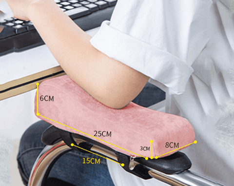 Darrahopens Home & Garden > Decor > Cushions & Throws A pair of Ergonomic Chair Armrest Pads High Density Foam Elbow Support Cushion Pink Curved Design for Office & Gaming Chairs Relief Pressure Non-Slip Cover