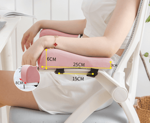 Darrahopens Home & Garden > Decor > Cushions & Throws A pair of Memory Foam Chair Armrest Pads Curved Elbow Support Cushion Pink Ergonomic Pressure Relief Cover for Office Gaming Chair WFH Setup