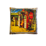 Darrahopens Home & Garden > Decor > Cushions & Throws Australian Mancave Retro Cushion Petrol Station 40 x 40 cm