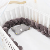 Darrahopens Home & Garden > Decor > Cushions & Throws Baby rotating bed snake, bed cover decoration, handmade three-strand braid Light gray Light gray 1 meter
