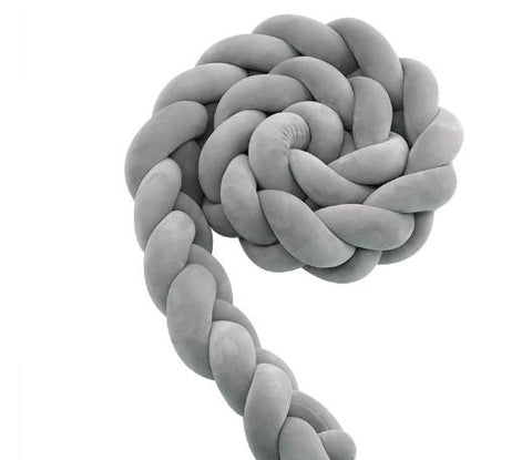 Darrahopens Home & Garden > Decor > Cushions & Throws Baby rotating bed snake, bed cover decoration, handmade three-strand braid Light gray Light gray 1 meter