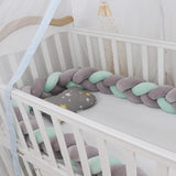 Darrahopens Home & Garden > Decor > Cushions & Throws Baby rotating bed snake, bed cover decoration, handmade three-strand braid Light gray Light gray 1 meter