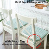 Darrahopens Home & Garden > Decor > Cushions & Throws Chair cushions - 2 pieces - Seat cushions - Removable and washable - Cushions with straps - Kitchen chair cushions - 40 x 43 cm - Removable and washable covers - Suitable for garden chairs, dining chairs or office chairs - Green