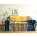 Darrahopens Home & Garden > Decor > Cushions & Throws Cotton Single Sofa Blanket, Knitted Fringed Blanket, Double Sided Patchwork, Decorative Warm Blanket For Home Office