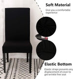 Darrahopens Home & Garden > Decor > Cushions & Throws Dining Room Chair Covers, Set of 4 or 6, Stretchy, Removable, Washable, Chair Covers, Decorative Covers, Seat Covers for Hotels Black-tfrf Black 6pcs