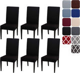 Darrahopens Home & Garden > Decor > Cushions & Throws Dining Room Chair Covers, Set of 4 or 6, Stretchy, Removable, Washable, Chair Covers, Decorative Covers, Seat Covers for Hotels Black-tfrf Black 6pcs