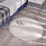 Darrahopens Home & Garden > Decor > Cushions & Throws Faux Sheepskin Faux Lambskin Rug Fluffy Soft Longhair Decorative Sofa Chair Cushion Mat (White, 45X45Cm)
