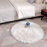 Darrahopens Home & Garden > Decor > Cushions & Throws Faux Sheepskin Faux Lambskin Rug Fluffy Soft Longhair Decorative Sofa Chair Cushion Mat (White, 45X45Cm)