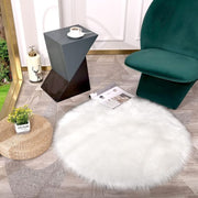 Darrahopens Home & Garden > Decor > Cushions & Throws Faux Sheepskin Faux Lambskin Rug Fluffy Soft Longhair Decorative Sofa Chair Cushion Mat (White, 45X45Cm)