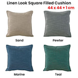 Darrahopens Home & Garden > Decor > Cushions & Throws Jason Linen Look Square Filled Cushion 44 x 44 + 1 cm Pewter