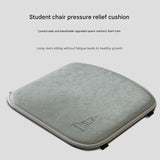 Darrahopens Home & Garden > Decor > Cushions & Throws Memory Foam Student Seat Cushion - Pressure Relief, Non-Slip with Adjustable Straps for Healthy Posture(Rocket Gray 36x34cm)