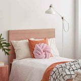 Round Knotted Cushion, Milk White, 20 cm