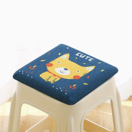 Darrahopens Home & Garden > Decor > Cushions & Throws Square bar stool cushion with ties, breathable and non-slip square chair pad, 28*28*3.5 cm memory foam children's stool cushion (Cat design)
