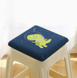 Darrahopens Home & Garden > Decor > Cushions & Throws Square bar stool cushion with ties, breathable and non-slip square chair pad, 28*28*3.5 cm memory foam children's stool cushion (Dinosaur)
