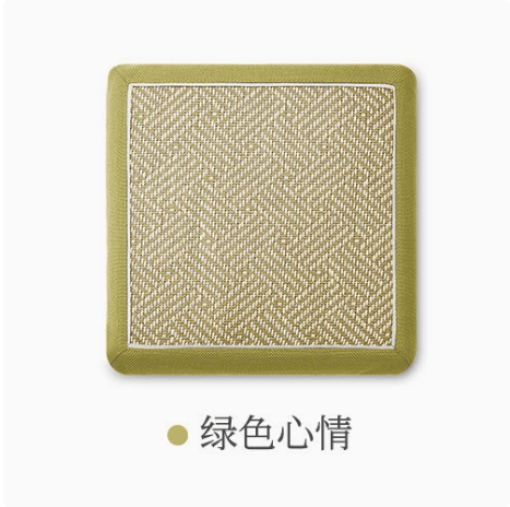 Darrahopens Home & Garden > Decor > Cushions & Throws Square bar stool cushion with ties, breathable and non-slip square chair pad, 28*28*3.5 cm memory foam children's stool cushion (Green Mood (Rattan texture))