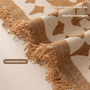 Darrahopens Home & Garden > Decor > Cushions & Throws Vintage Jacquard Chenille One-Piece Sofa Cover Throw - Reversible Furniture Protector Decorative Blanket with Tassel Edging for All-Season Use, 180 X 420CM Patchwork Olive Green In Australia - Darrahopens